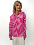 Kate & Pippa Cambridge Striped Shirt In Cerise Pink-Kate & Pippa