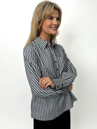 Kate & Pippa Cambridge Striped Shirt In Grey-Kate & Pippa