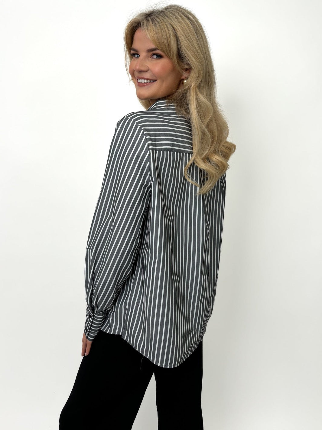 Kate & Pippa Cambridge Striped Shirt In Grey-Kate & Pippa