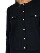 Kate & Pippa Coco Buttoned Knit Jacket In Black-Kate & Pippa