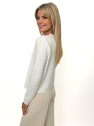 Kate & Pippa Coco Buttoned Knit Jacket In Off - White-Kate & Pippa