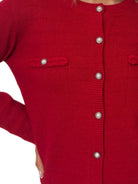 Kate & Pippa Coco Buttoned Knit Jacket In Red-Kate & Pippa