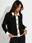 Kate & Pippa Dani Cardigan In Black / White-Kate & Pippa
