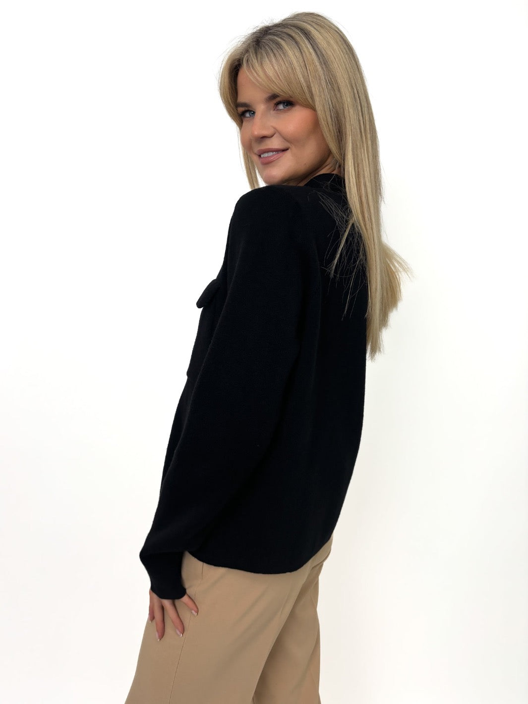 Kate & Pippa Dani Knit Cardigan In Black-Kate & Pippa