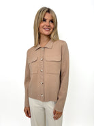 Kate & Pippa Dani Knit Cardigan In Tan-Kate & Pippa