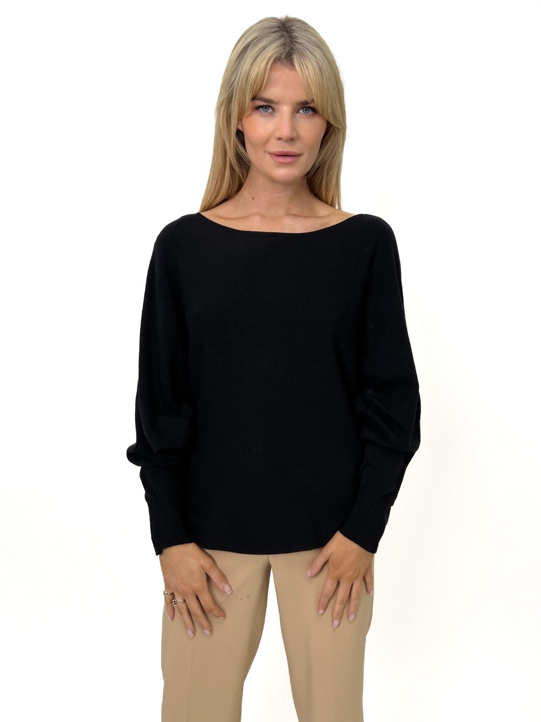 Kate & Pippa Elba Knit Jumper In Black-Kate & Pippa