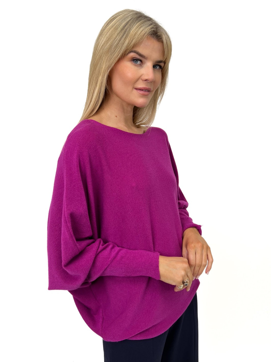 Kate & Pippa Elba Knit Jumper In Plum-Kate & Pippa