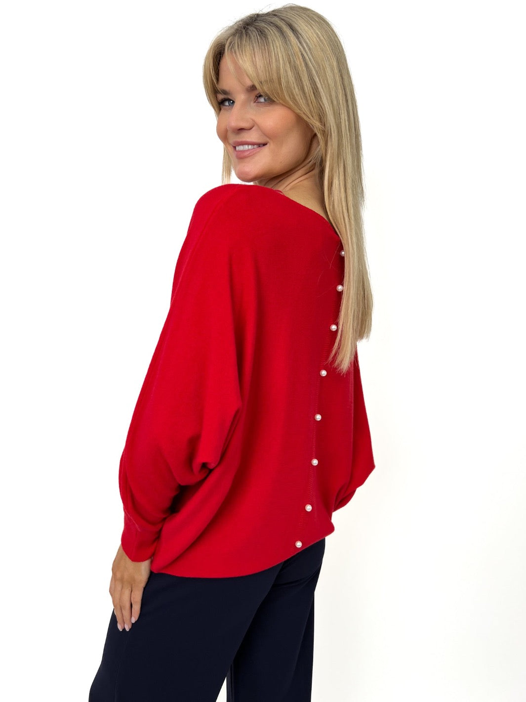 Kate & Pippa Elba Knit Jumper In Red-Kate & Pippa