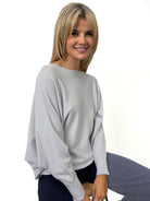 Kate & Pippa Elba Knit Jumper In Silver-Kate & Pippa