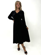 Kate & Pippa Ellen Velvet Dress In Black-Kate & Pippa