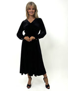 Kate & Pippa Ellen Velvet Dress In Black-Kate & Pippa