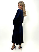 Kate & Pippa Ellen Velvet Dress In Navy-Kate & Pippa