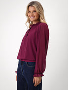 Kate & Pippa Fia Top In Plum-Kate & Pippa Autumn/Winter Ladies Clothing