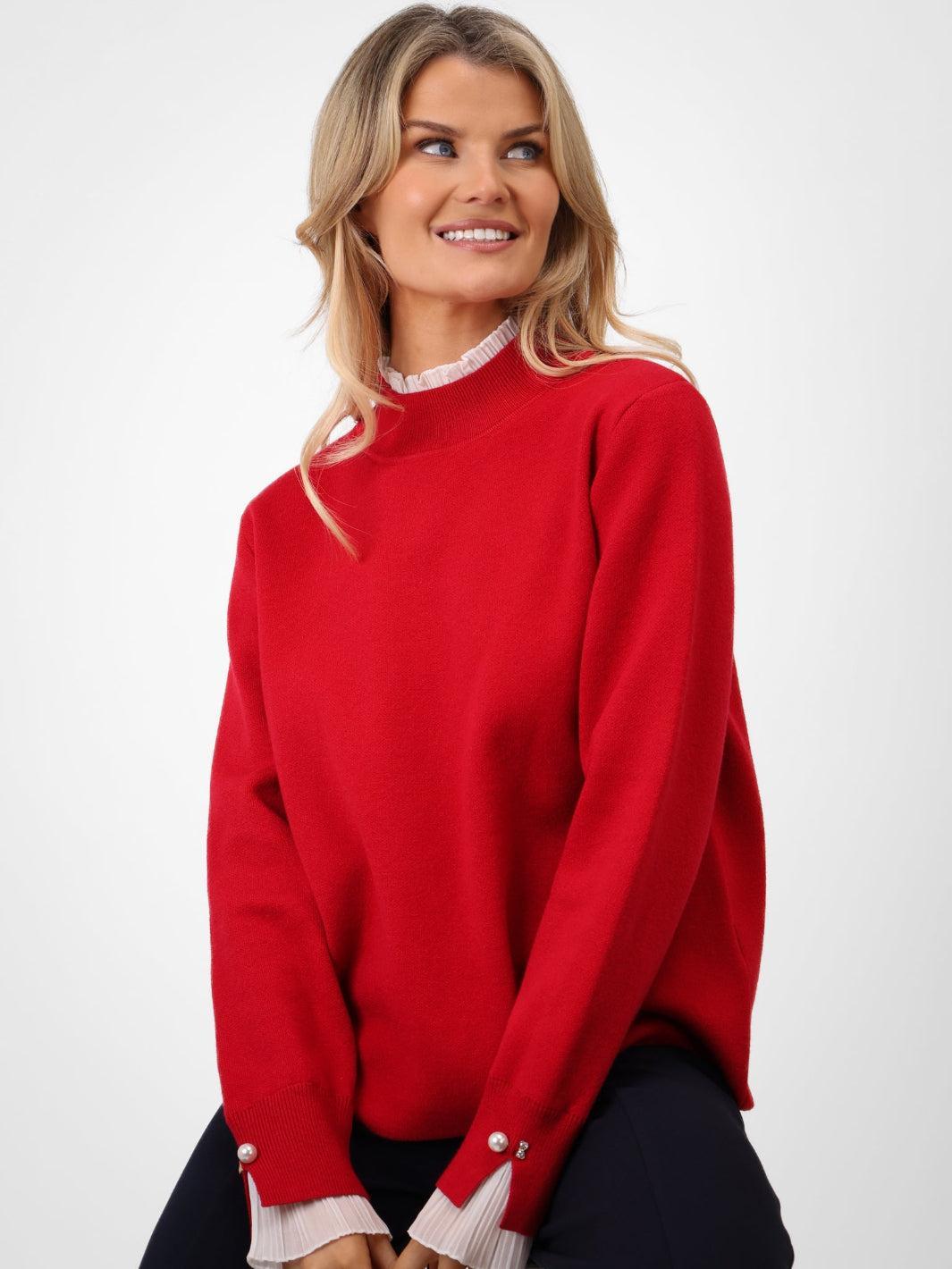 Kate & Pippa Gracie Knit Jumper In Red-Kate & Pippa Autumn/Winter Ladies Clothing