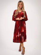 Kate & Pippa Hannah Dress In Red Print-Kate & Pippa Autumn/Winter Ladies Clothing