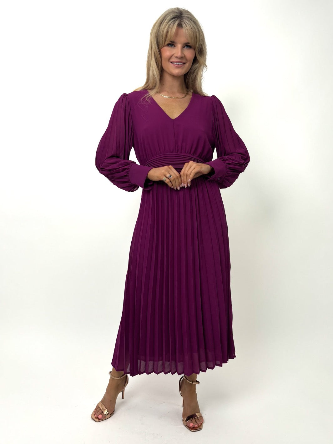 Kate & Pippa Hannah Midi Dress In Plum-Kate & Pippa