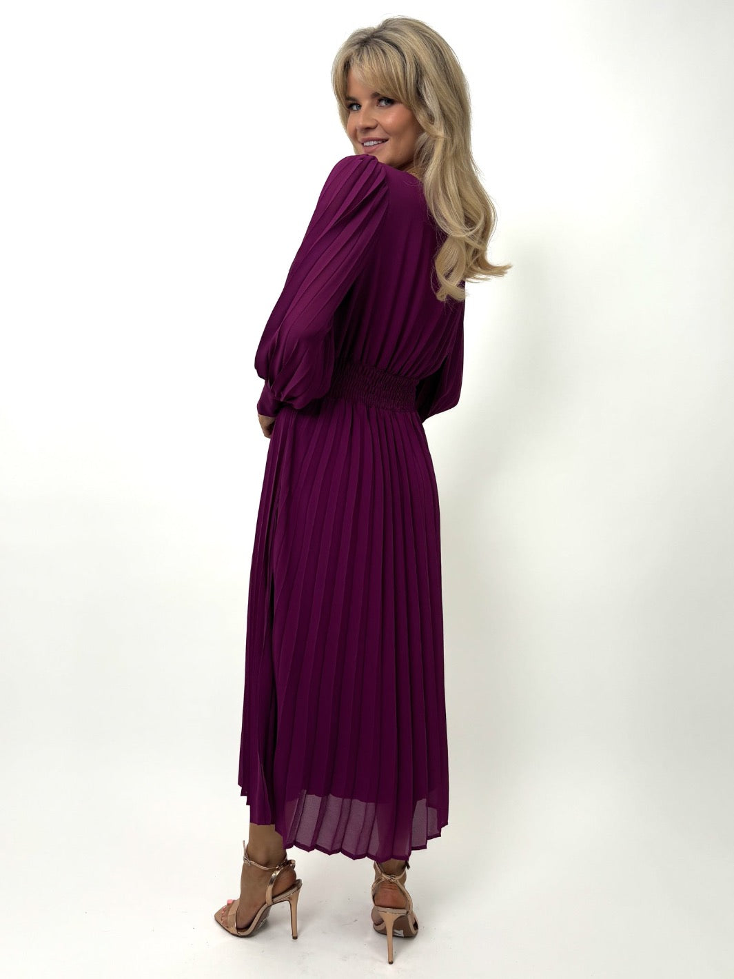 Kate & Pippa Hannah Midi Dress In Plum-Kate & Pippa