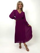 Kate & Pippa Hannah Midi Dress In Plum-Kate & Pippa