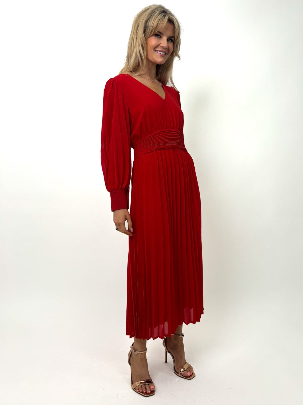 Kate & Pippa Hannah Midi Dress In Red-Kate & Pippa