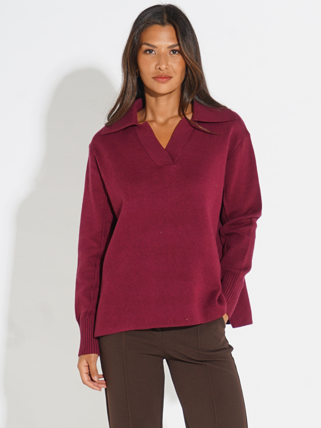 Kate & Pippa Jesse Knit Jumper In Plum-Kate & Pippa
