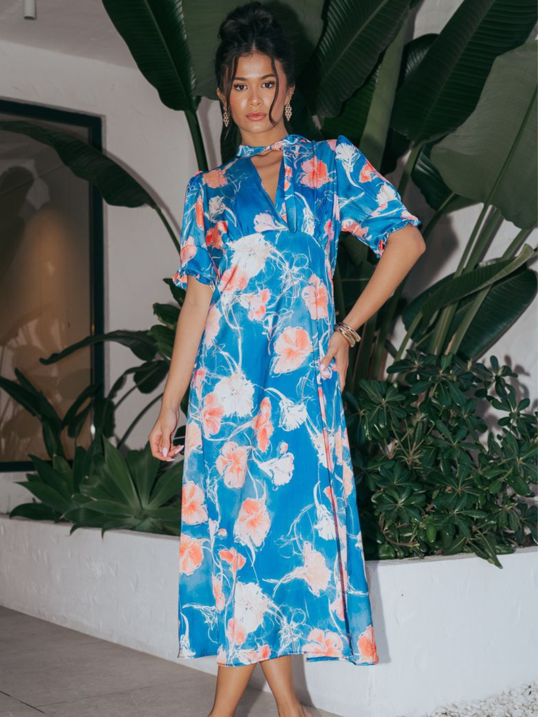 Kate & Pippa Kimber Midi Dress in Blue-Kate & Pippa