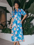Kate & Pippa Kimber Midi Dress in Blue-Kate & Pippa