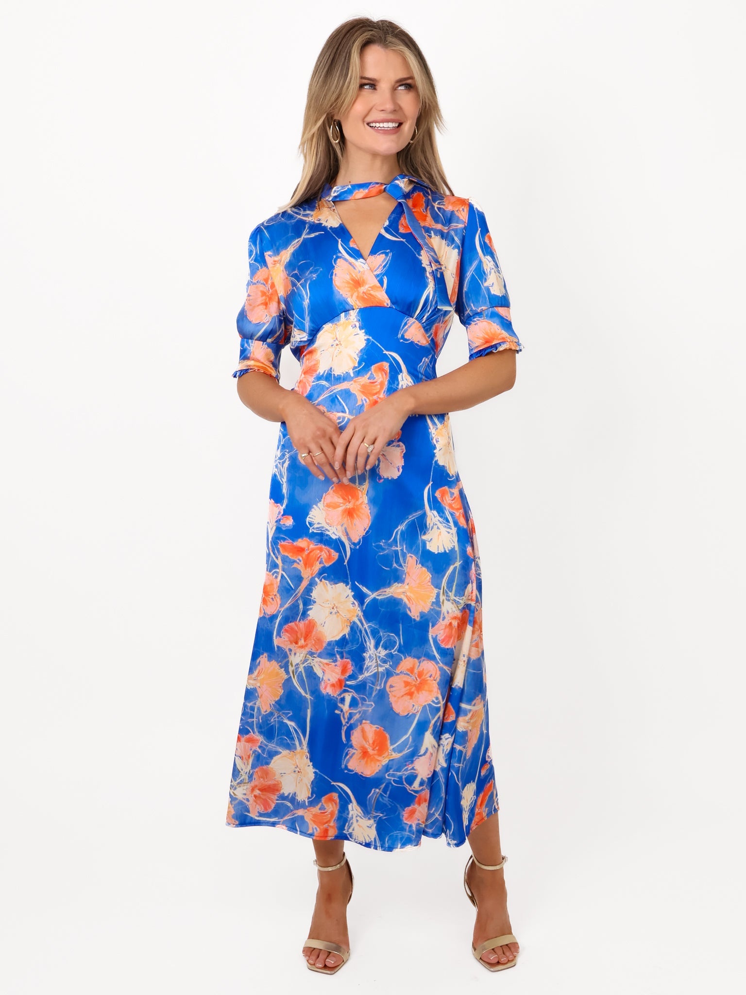 Kate & Pippa Kimber Midi Dress in Blue-Kate & Pippa