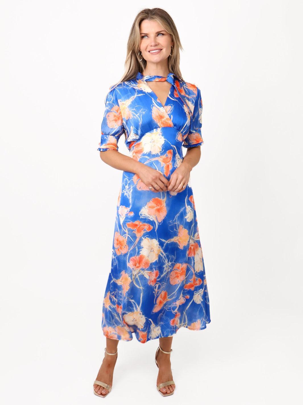 Kate & Pippa Kimber Midi Dress in Blue-Kate & Pippa