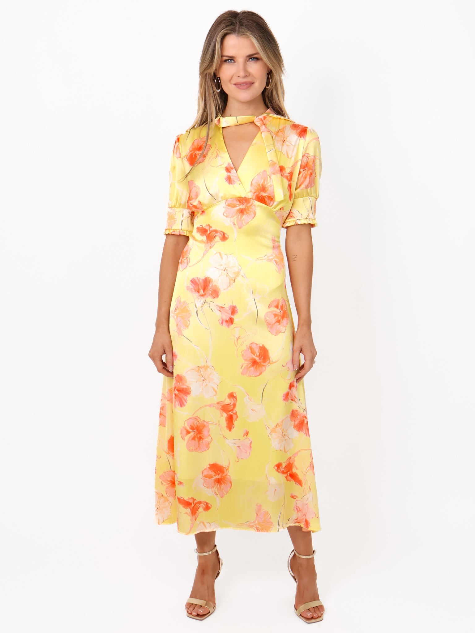 Kate & Pippa Kimber Midi Dress in Lemon-Kate & Pippa