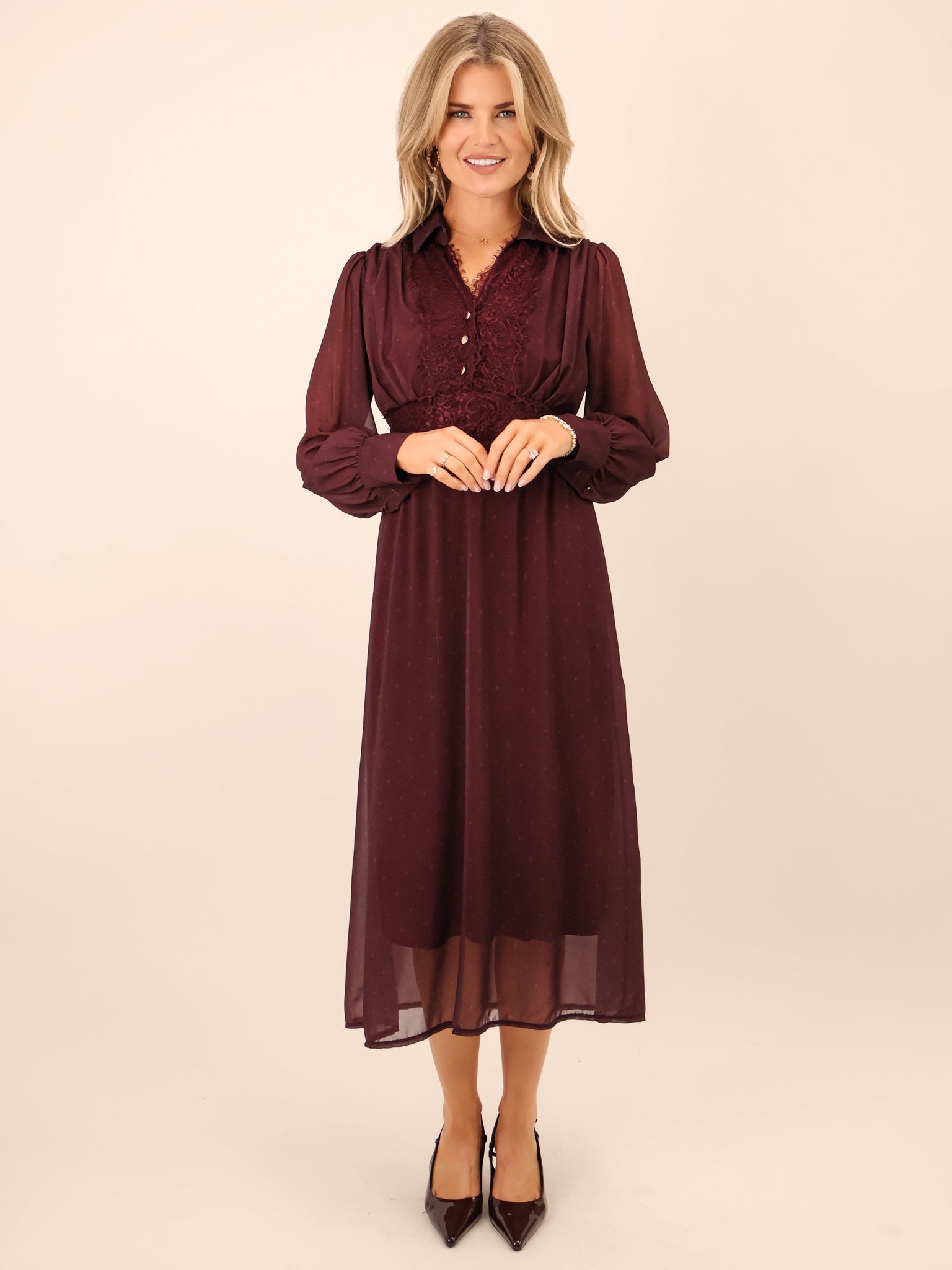 Kate & Pippa Kimi Midi Dress In Plum-Kate & Pippa