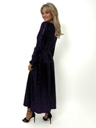 Kate & Pippa Kylie Midi Dress In Black / Purple Sparkle-Kate & Pippa