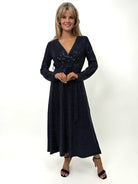 Kate & Pippa Kylie Midi Dress In Navy Sparkle-Kate & Pippa