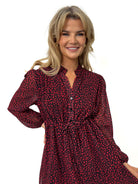 Kate & Pippa Latina Mini Dress In Black / Red Print-Kate & Pippa