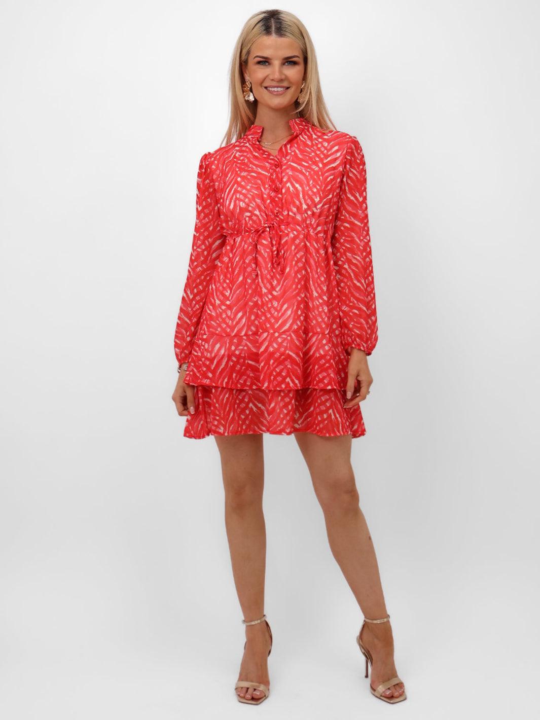 Kate & Pippa Latina Mini Dress In Coral-Kate & Pippa