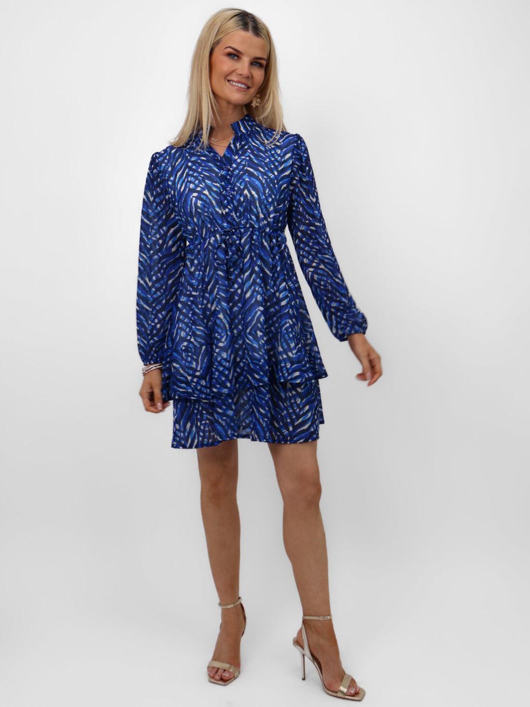 Kate & Pippa Latina Mini Dress In Navy Print-Kate & Pippa