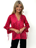 Kate & Pippa Maria Top In Red / Magenta Print-Kate & Pippa