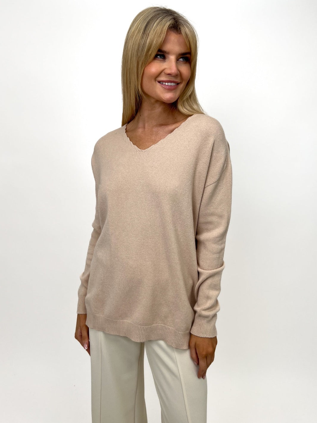 Kate & Pippa Marmi Knit Jumper In Beige-Kate & Pippa