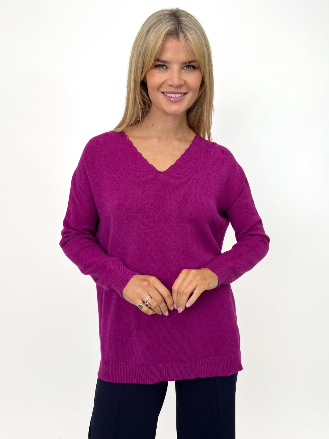 Kate Pippa Marmi Knit Jumper In Plum Purple One Size