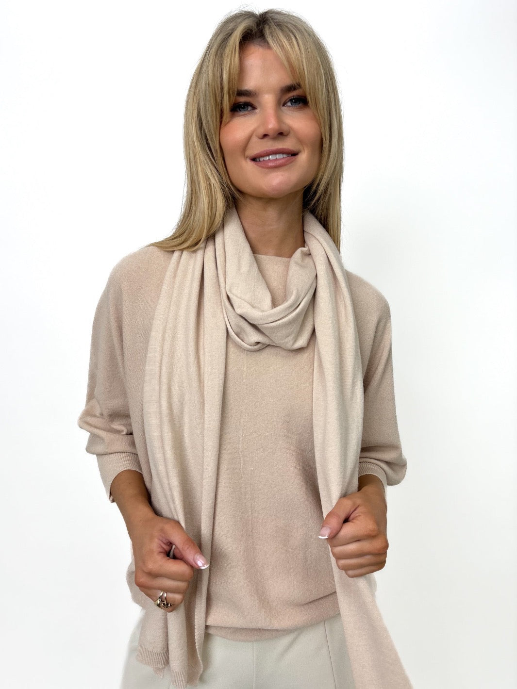 Kate & Pippa Matera Scarf In Beige-Kate & Pippa