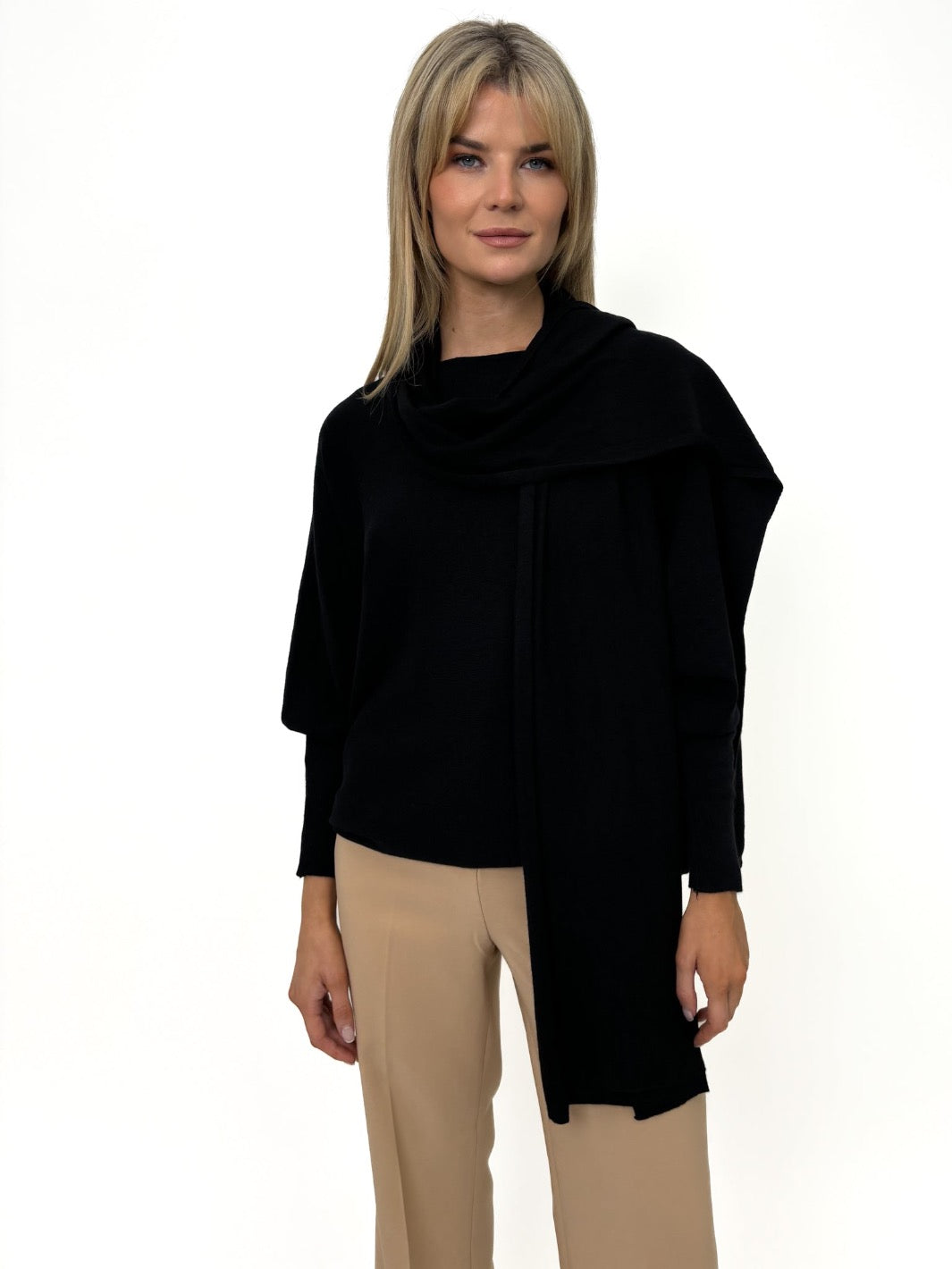 Kate & Pippa Matera Scarf In Black-Kate & Pippa