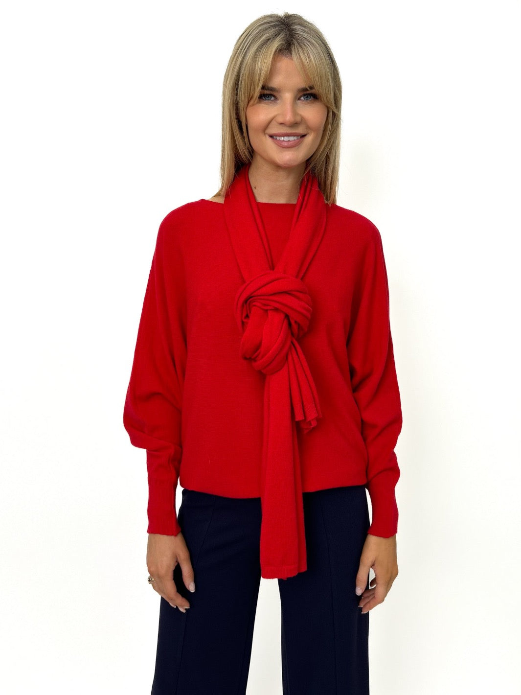 Kate & Pippa Matera Scarf In Red-Kate & Pippa