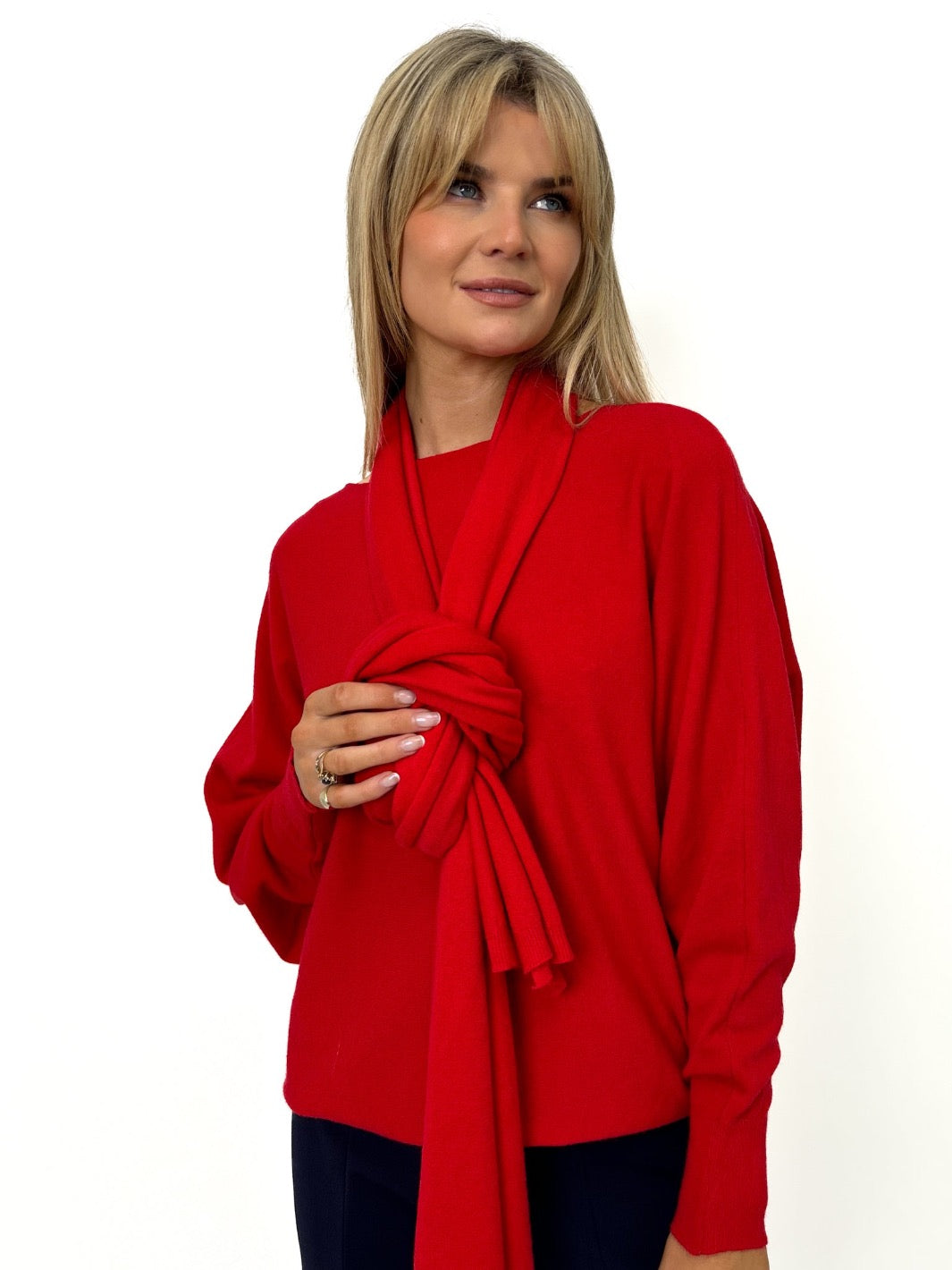 Kate & Pippa Matera Scarf In Red-Kate & Pippa