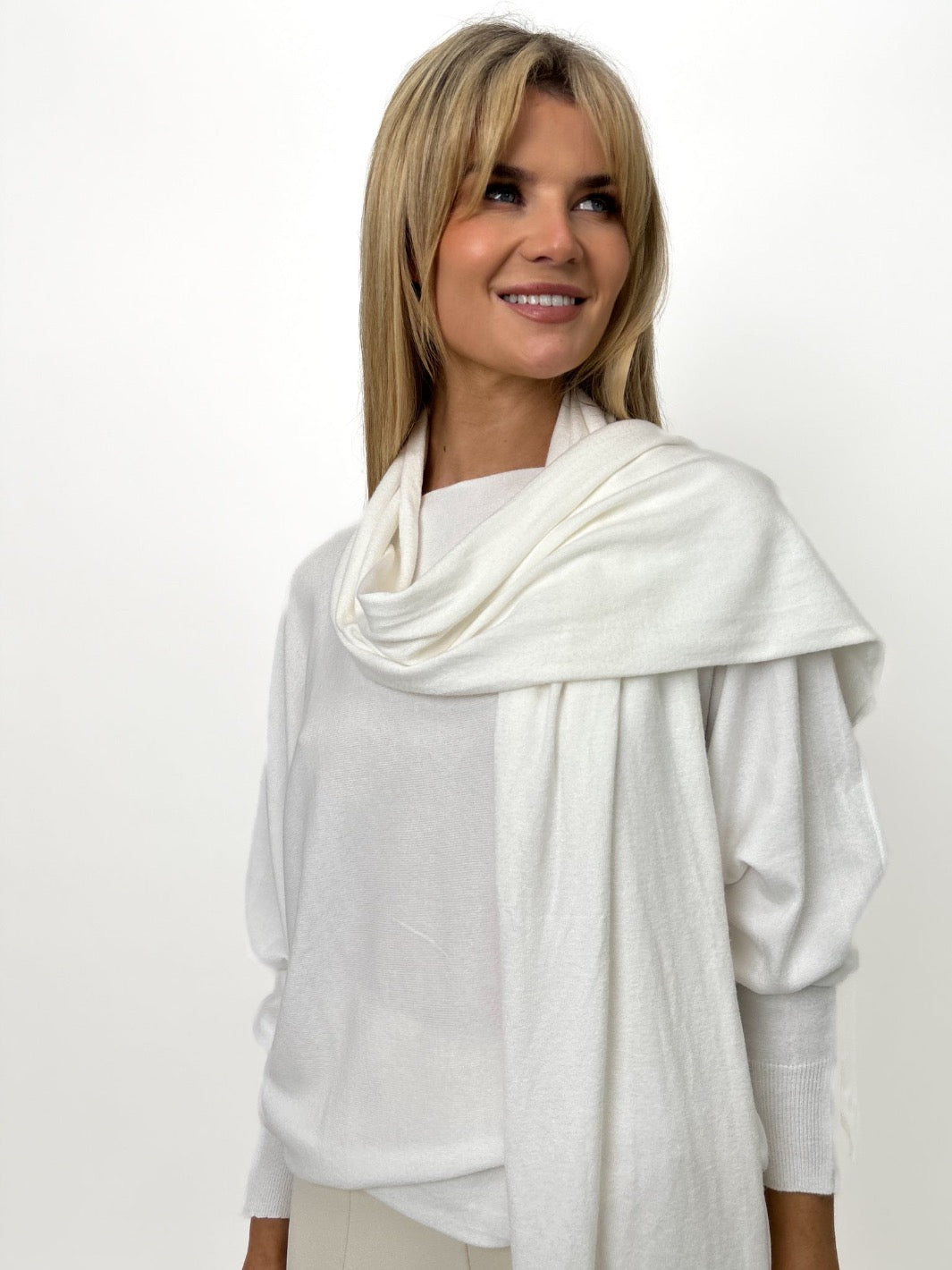 Kate & Pippa Matera Scarf In White-Kate & Pippa