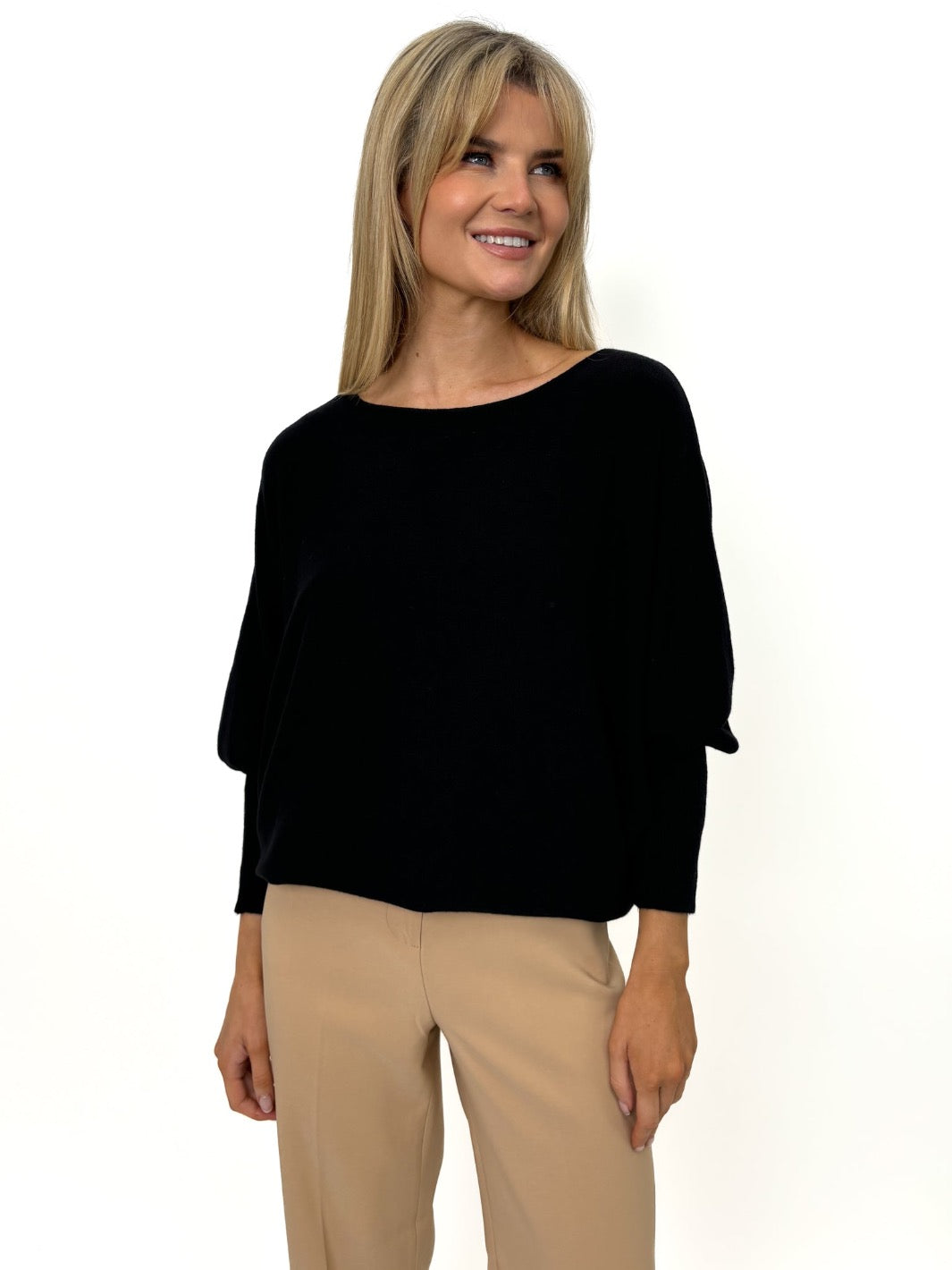 Kate & Pippa Milano Knit Jumper In Black-Kate & Pippa