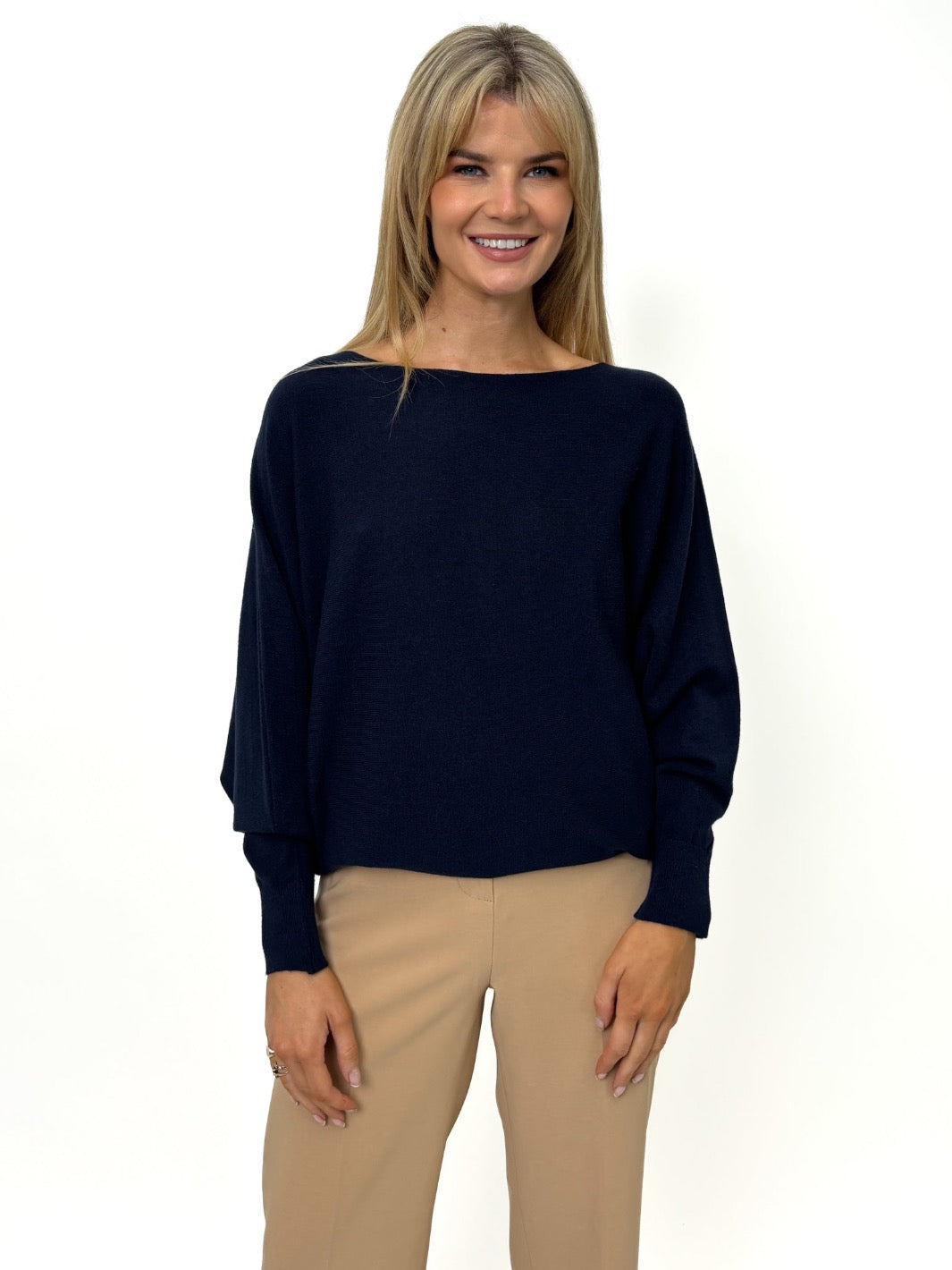 Kate & Pippa Milano Knit Jumper In Navy-Kate & Pippa