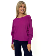 Kate & Pippa Milano Knit Jumper In Plum-Kate & Pippa