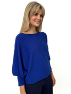 Kate & Pippa Milano Knit Jumper In Royal Blue-Kate & Pippa