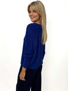 Kate & Pippa Milano Knit Jumper In Royal Blue-Kate & Pippa