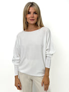 Kate & Pippa Milano Knit Jumper In White-Kate & Pippa