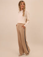Kate & Pippa Nicks Stripe Trousers In Beige-Kate & Pippa